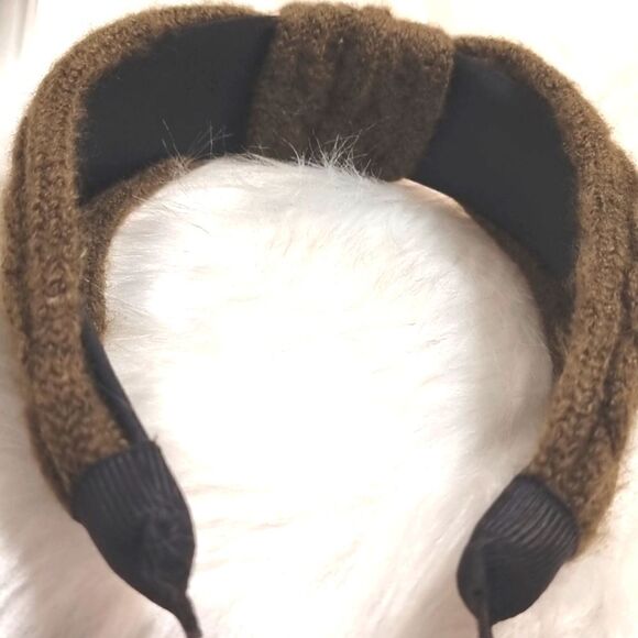 CABLE RIBBED SWEATER KNIT HEADBAND army green - Picture 5 of 6